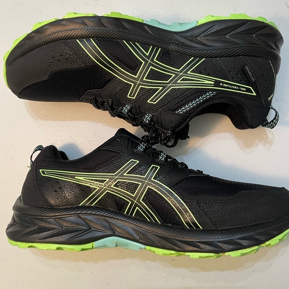 Asics Black and Neon Green Athletic Size 12 Shoes SB-BB - Picture 9 of 12